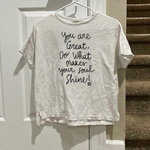 Zara Shirt with words on it